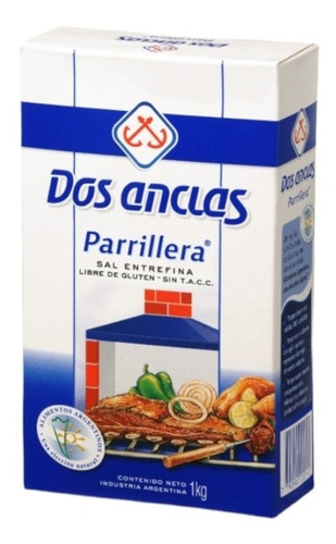 Sal Dos Anclas Parrillera  De 1kg Pack 3 Unidades