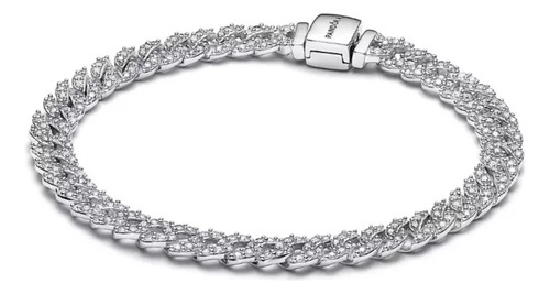 Pandora Pulsera Cubana De Cadena Timeless Pavé Original