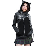 Syanne Sudadera Gato Neko Cat Kawaii Camuflaje Militar