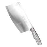 Cuchillo Taquero Tipo Hacha 7 Pulgadas Cocina  Profesional Color Plateado Grabado D2-0708