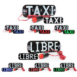 Letrero Taxi Libre Led Con Ventosas Parabrisas Medallon