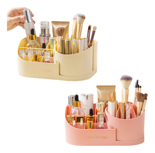 Organizador Maquillaje Porta Brochas Giratorio Cosmeticos