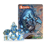 Dundra Zodiac Aquarius Dragon Rpg Juego De Dados Con Tarjeta