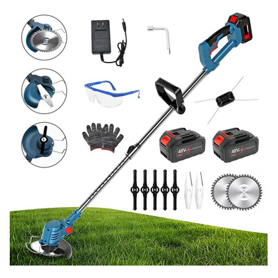 Desbrozadora Inalámbrica Recargable De Alta Potencia. Batería De Larga Duración. Cortadora De Césped Ligera Y Segura Para Jardín. Herramienta Profesional Para Pasto. | Envío gratis