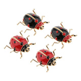 1 Insecto Mariquita Escarabajo Broche Pin Adulto, 4 Unidades