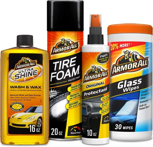 Kit Armor All De Limpieza Automotriz Incluye 4 Productos