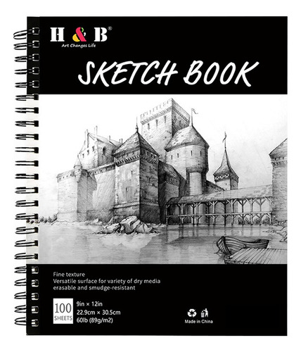 H&b Mix Media Cuaderno De Dibujo Sketchbook 23 X 30.5cm 100h