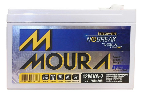 Bateria Moura Nobreak Vrla 12mva7 12v 7ah