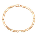 Esclava Oro 18k Lam Fígaro 21cm X 4mm Caballero Mujer Moda