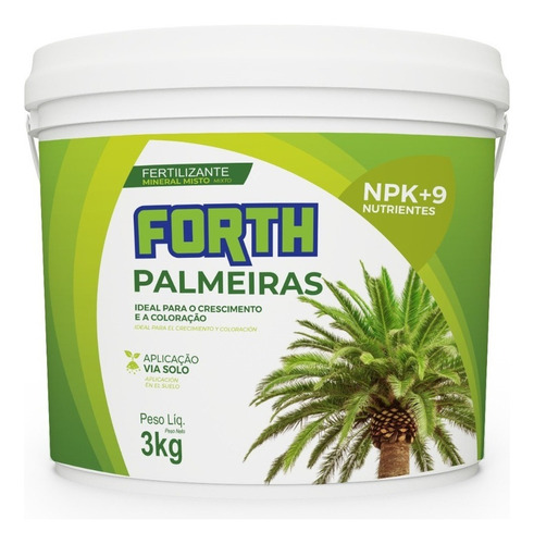 Fertilizantes Forth Palmeiras Balde 3kg Crescimento +verde