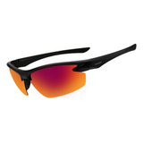 Óculos Esportivo Masculino Polarizado Com Uv400 Para Pesca Cor Da Armação Preto Cor Da Haste Preto Cor Da Lente Vermelho Desenho Máscara