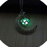 Collar Dije Luna Luminoso Brillante Oscuridad Noche C111