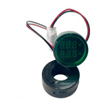 Indicador Volti-amperímetro 22mm Circular Verde