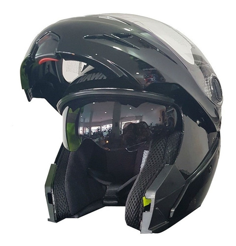 Casco Rebatible Hawk Rs5 Vector Doble Visor Negro Motos Migu