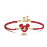 Pulsera De Mickey Mouse Rojo Con Diamante