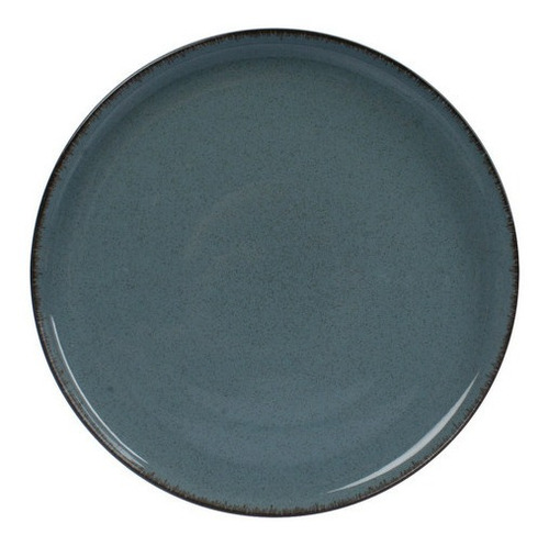 Plato Playo Porcelana Artesanal Filo Envejecido Rustic 27 Cm