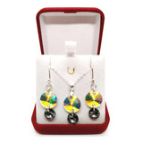 Joyas Plata 925 Conjunto Rivoli Doble Cristal Swarovksi®