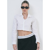 Camisa Crop Corta De Poplin 