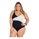 Maiô Plus Size Transpassado Moda Praia Roupas Femininas