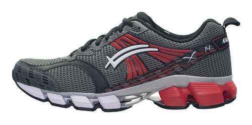 Tenis Para Correr Karosso Gris Rojo 6317