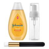 Kit Shampoo Johnson + Frasco Pump + Pincel De Limpeza