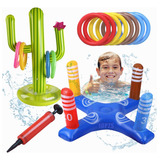 Juego Inflable Lanzamiento Aros Dinámico Juego Piscina Set