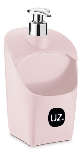 Porta Detergente Dispenser Plástico Com Suporte Esponja Uz Cor Rosa
