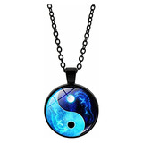 Collar Yin Yang Tai Chi Con Colgante De Piedra