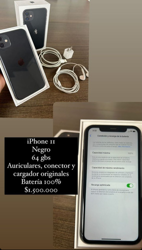 iPhone 11 64 Gbs Batería Al 100% Usado 