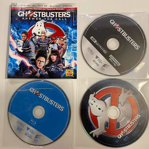 Ghostbusters. 4 K Bluray 3 Discos ( Sin Caja) Usados
