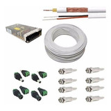 Kit Cabo Cftv 100m 4mm C./16 Conectores E Fonte 10a A1c16c1f