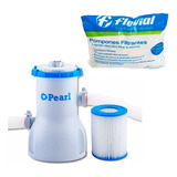 Bomba Filtro Para Pileta Lona Pearl + Pompones Fluvial
