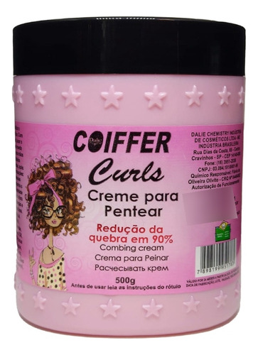 Creme De Pentear Curls Coiffer 500gr No-poo E Low-poo