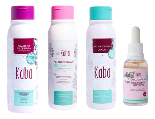 Kit De Inicio Kaba Shampoo Acondicionad Biomascarilla Tonico