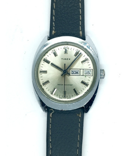 Reloj Timex Antiguo Cuerda Doble Fechador 70s No Citizen 