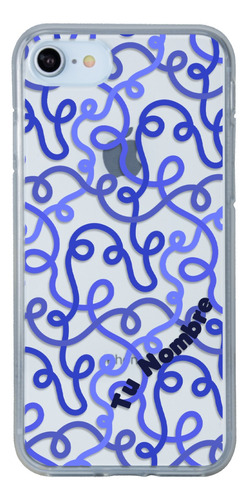 Funda Para iPhone Para Mujer Líneas Abstracto Tu Nombre