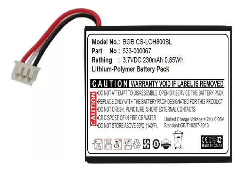 Bateria Compativel Com Log-tech H800 Compativel 533-000067 -