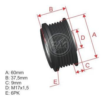 Polea Alternador Compatible Con Mitsubishi Mazda Mpv Foto 2