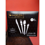 Juego Cubiertos Gamuza Eiffel Acero 24 Piezas Caja Regalo