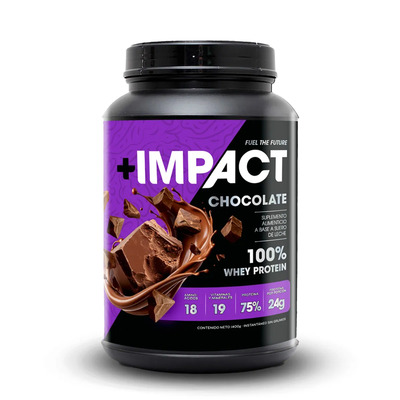 Proteína Whey +impact Chocolate 1400g | 24g Proteína | Sin Azúcar | Alta Concentración | Suero De Leche Premium | Para Ganar Masa Muscular | Recuperación Rápida | Con Vitaminas Y Aminoácidos | Meses sin interés