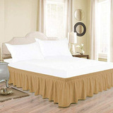 Faldón Cama Algodón 600 Hilos - Queen Taupe 12 