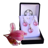 Conjunto De Plata Corazones Rosa (envio Gratis)