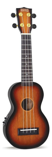 Ukelele Electroacústico Mahalo Mj1vt3ts Con Funda Color Sunburst