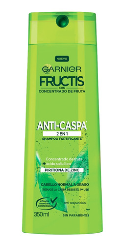 Shampoo Fortificante Anticaspa Graso 350ml Garnier Fructis