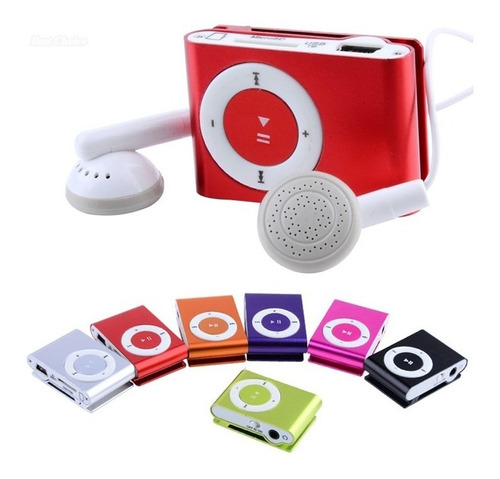 Mini Mp3 Shuffle Ranura Micro Sd Bateria 8hrs Reproductor Gt