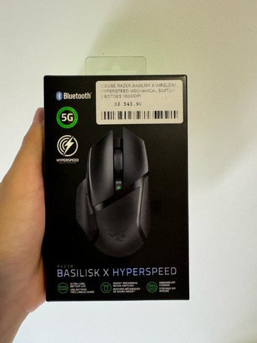 Mouse Sem Fio Razer Basilisk X Hyperspeed Gamer Color Black