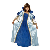 Disfraz Princesa Medieval Vestido Azul Para Niña Halloween.