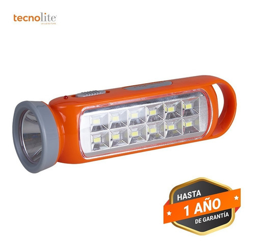 Lámpara Portátil Led 3.5 W Batería Recargable 4 H Tecnolite Color De La Carcasa Naranja Color De La Linterna Naranja Oscuro Color De La Luz Luz De Día 100/240v