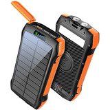 Moskiz Solar Power Bank, Portable Charger 33500mah Qc3.0 18w