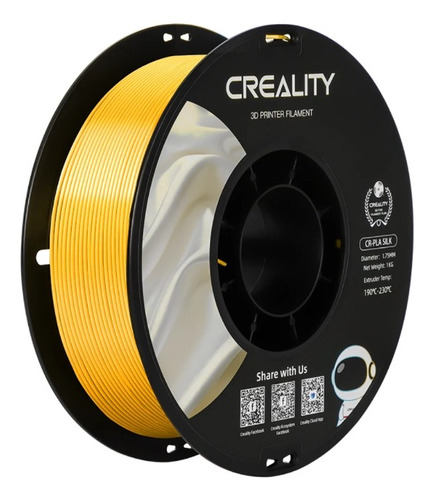 Filamento 3d Creality Cr Seda Dorado 1.75mm 1kg 